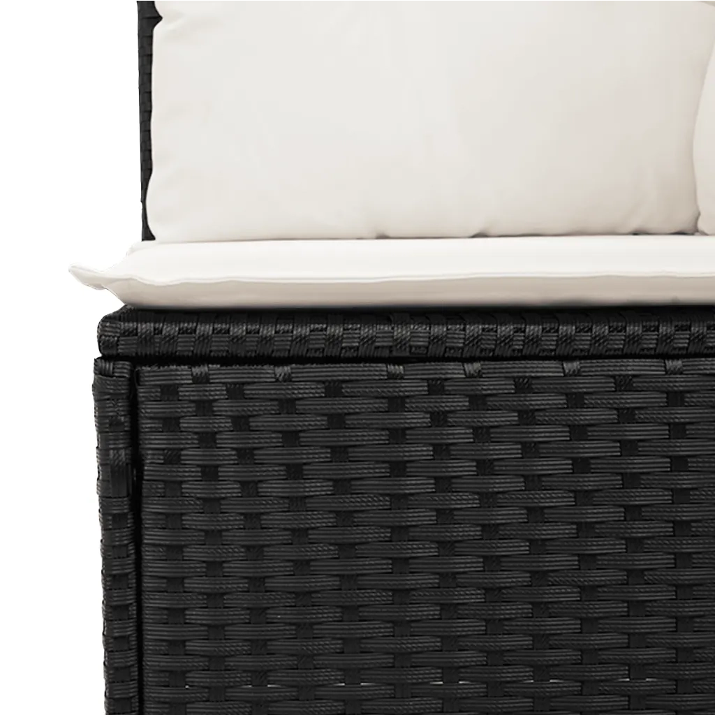 Set Divani da Giardino con Cuscini 7pz Nero Polyrattan 3225027