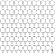 120 Set di Appigli a Chiave in Metallo 25 MM con Anelli a Chiave Ronde a Spacco con 120 Pezzi di Adesivi in Plastica Transparente per Attività Artigianali, Ufficio, Accessori per Lanyards