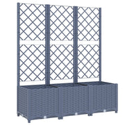 Fioriera rialzata con traliccio 120 x 40 x 136 cm PP grigio 02_0038235