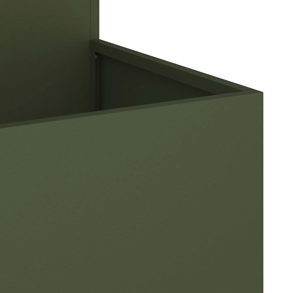 Vaso da giardino-Fioriera Esterno-Contenitore per Piante Oliver verde 80 x 80 x 60 cm Acciaio