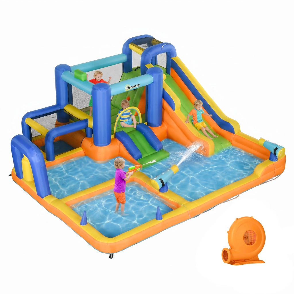 Castello Gonfiabile con Scivola e Parete Arrampicata ¨C Minimal ¨C Multicolore 430x420x200cm