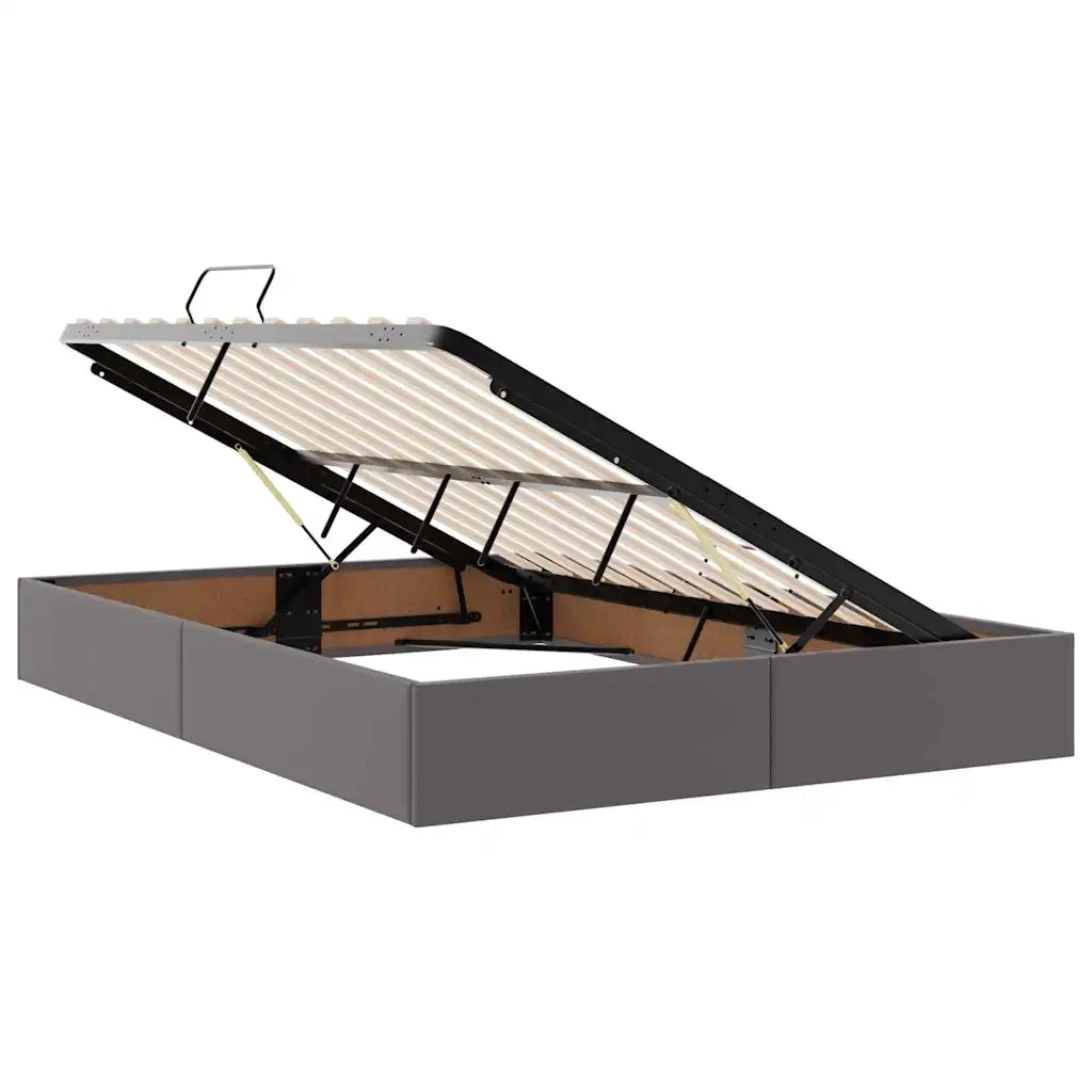 Letto con contenitore e materasso Grigio 140 x 200 cm