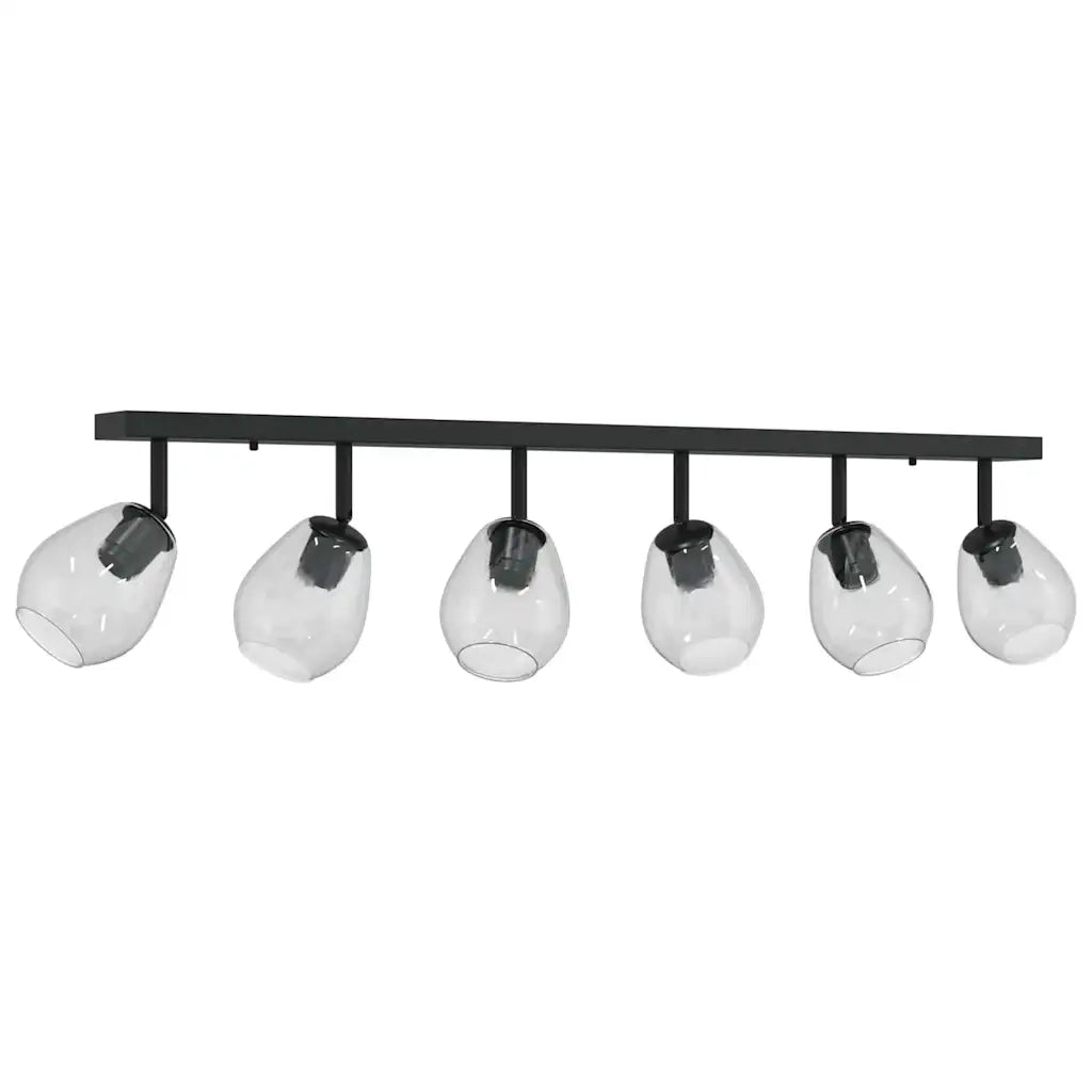 Faretto da soffitto Nero 110,5 x 13 x 26 cm Vetro e Metallo CFW2811999