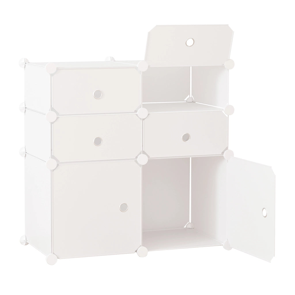 Armadio modulare con ante e cassetti ¨C Minimal ¨C bianco 60x30x180 cm