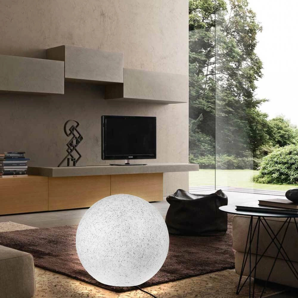 Lampada Sfera Giardino 50cm Luce Illuminazione Esterno Attacc E27 Effetto Pietra