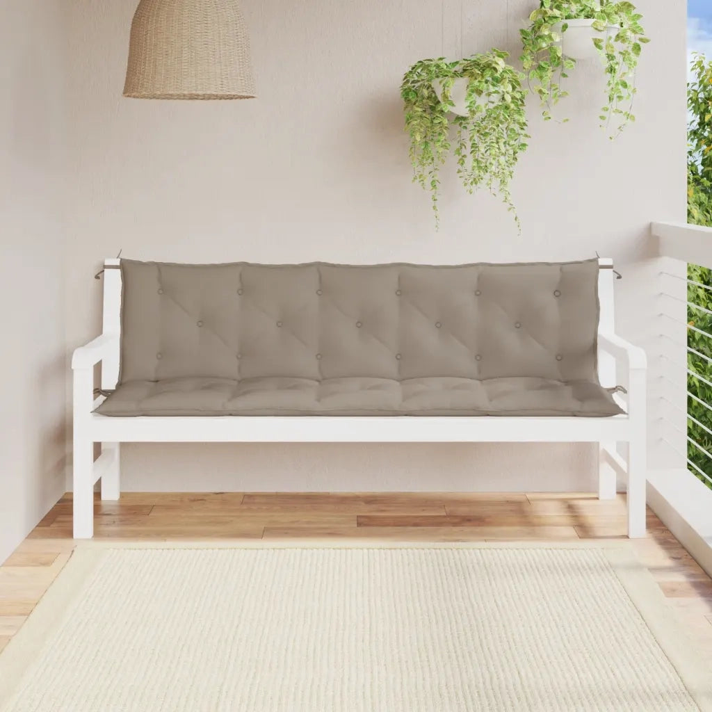 Cuscini Panca da Giardino 2 pz-Set di 2 Cuscini per panchina da esterno Tortora 180x50x7cm Tessuto Oxford