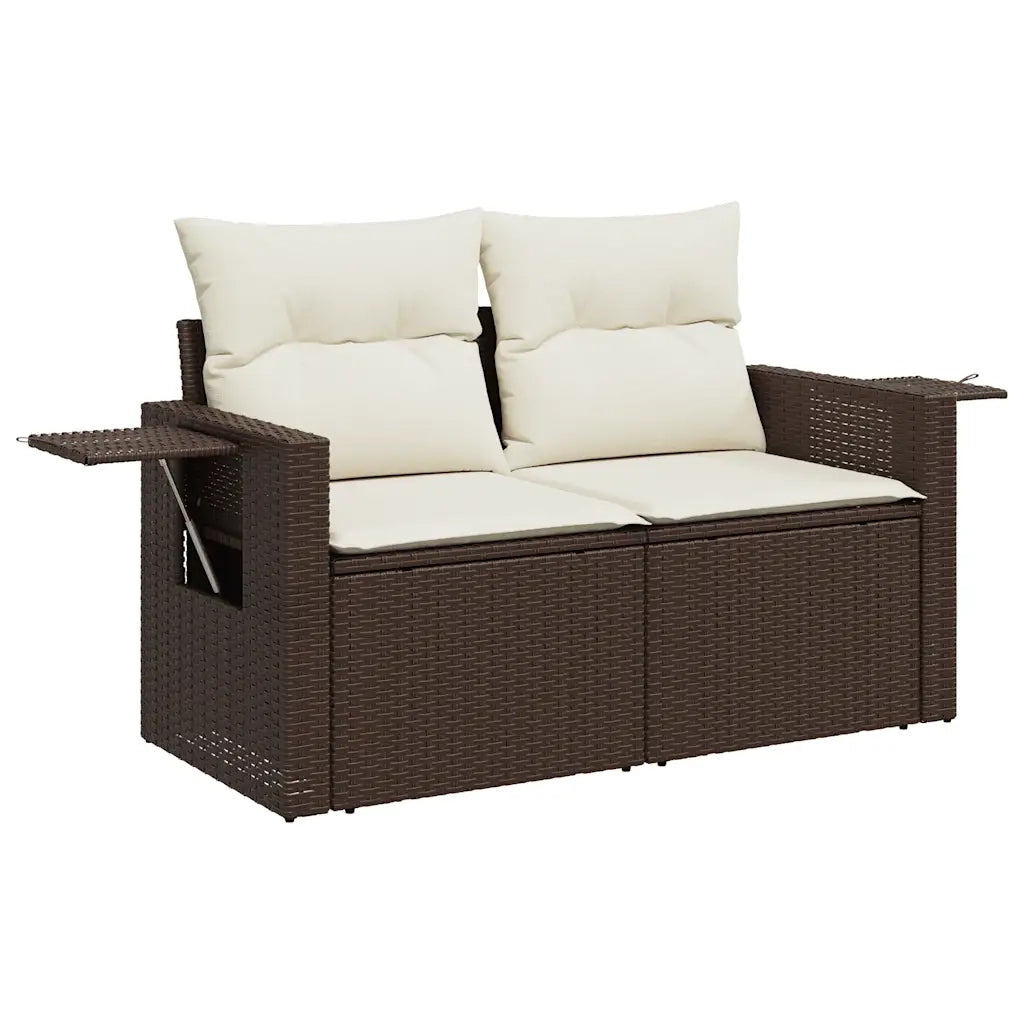 Set Divano da Giardino 6 pz con Cuscini Marrone in Polyrattan 3220462