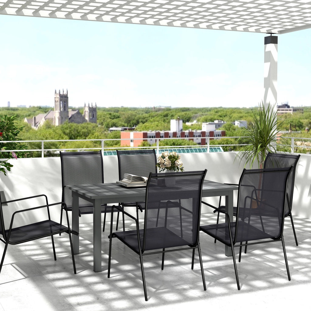 Tavolo da giardino allungato in alluminio 160/220x90 cm tavolo da balcone impermeabile; tavolo buffet antiscivolo; tavolo da campeggio per 6-8 persone; tavolo da pranzo esterno per giardino; balcone patio grigio