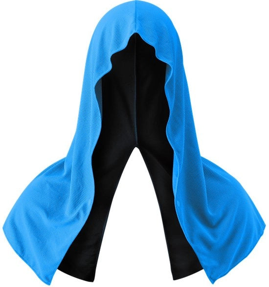 Hoodie-handdoeken rinfrescanti, asciugamani rinfrescanti per collo e viso, asciugamani per gelo per meteo caldo, cappuccio per sport, campeggio, bicicletta e altre attività - Blu del Cielo