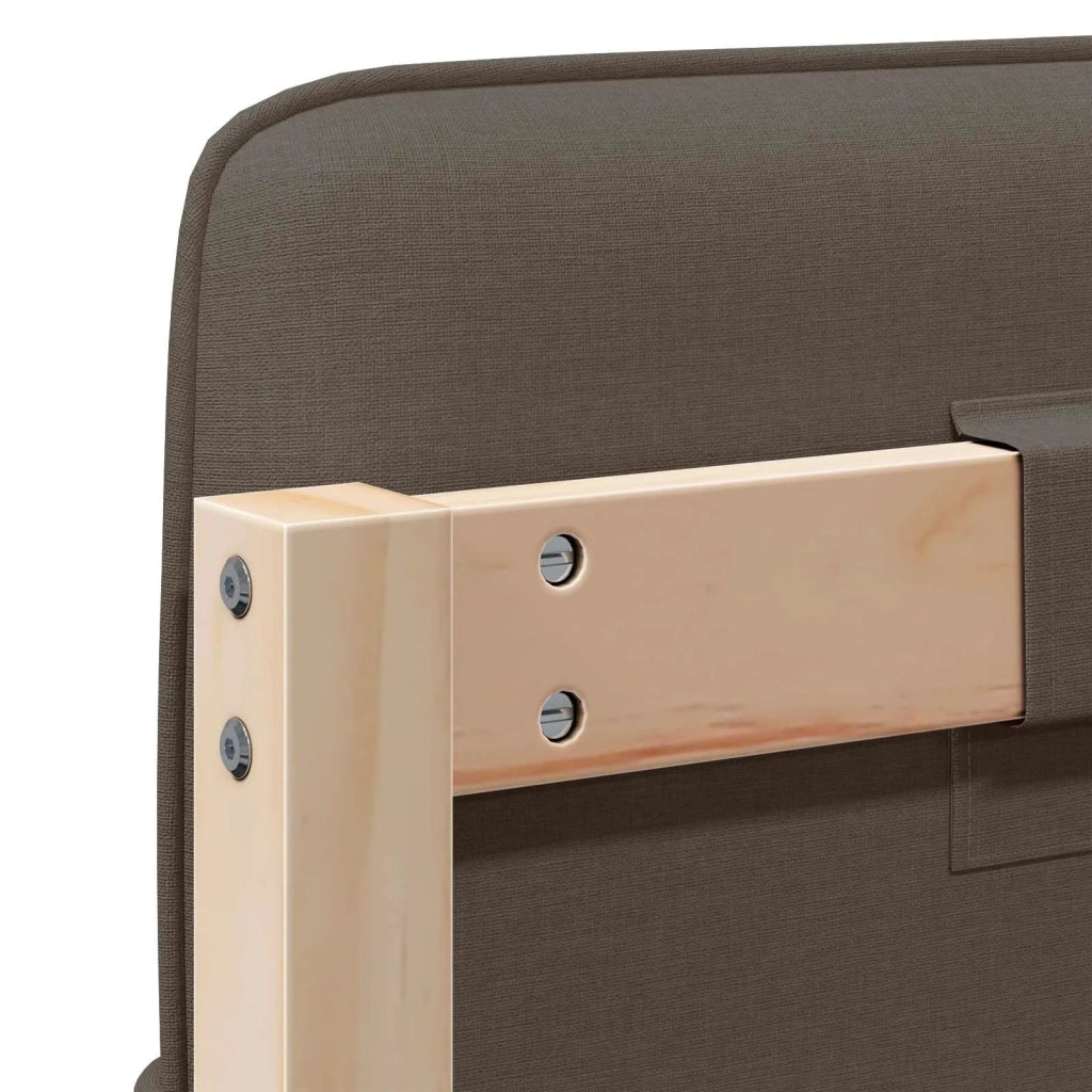 Testiera | Testata imbottita Marrone e taupe 140 cm Pino massello