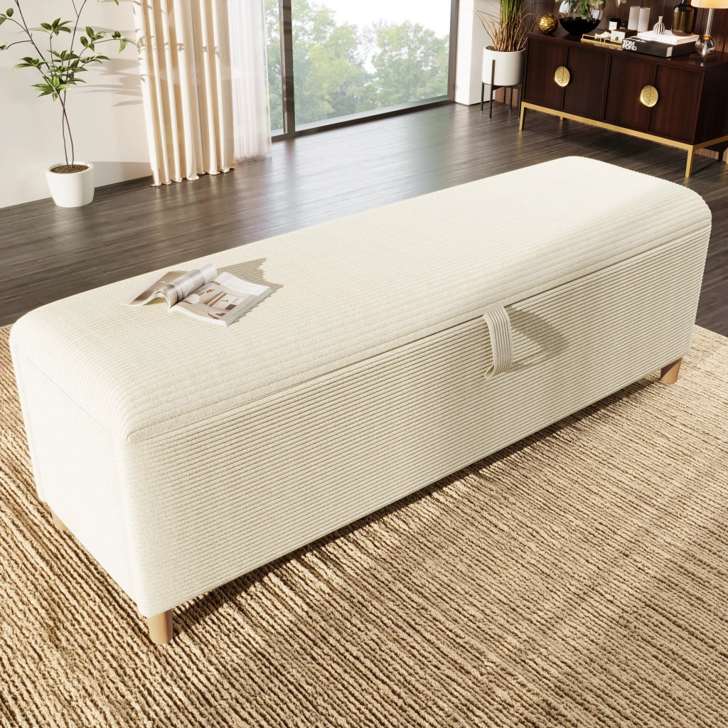 Panca Contenitore Imbottita ¨C MINIMAL ¨C Beige, 145x38 cm