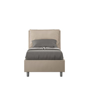 BS COM Letto singolo contenitore imbottito 80x190 similpelle tortora