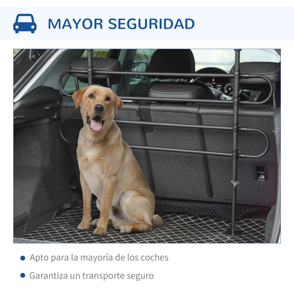 Barriera Protettiva Auto per Cani ¨C zephmum ¨C Nero Acciaio 87-135x60-105 cm