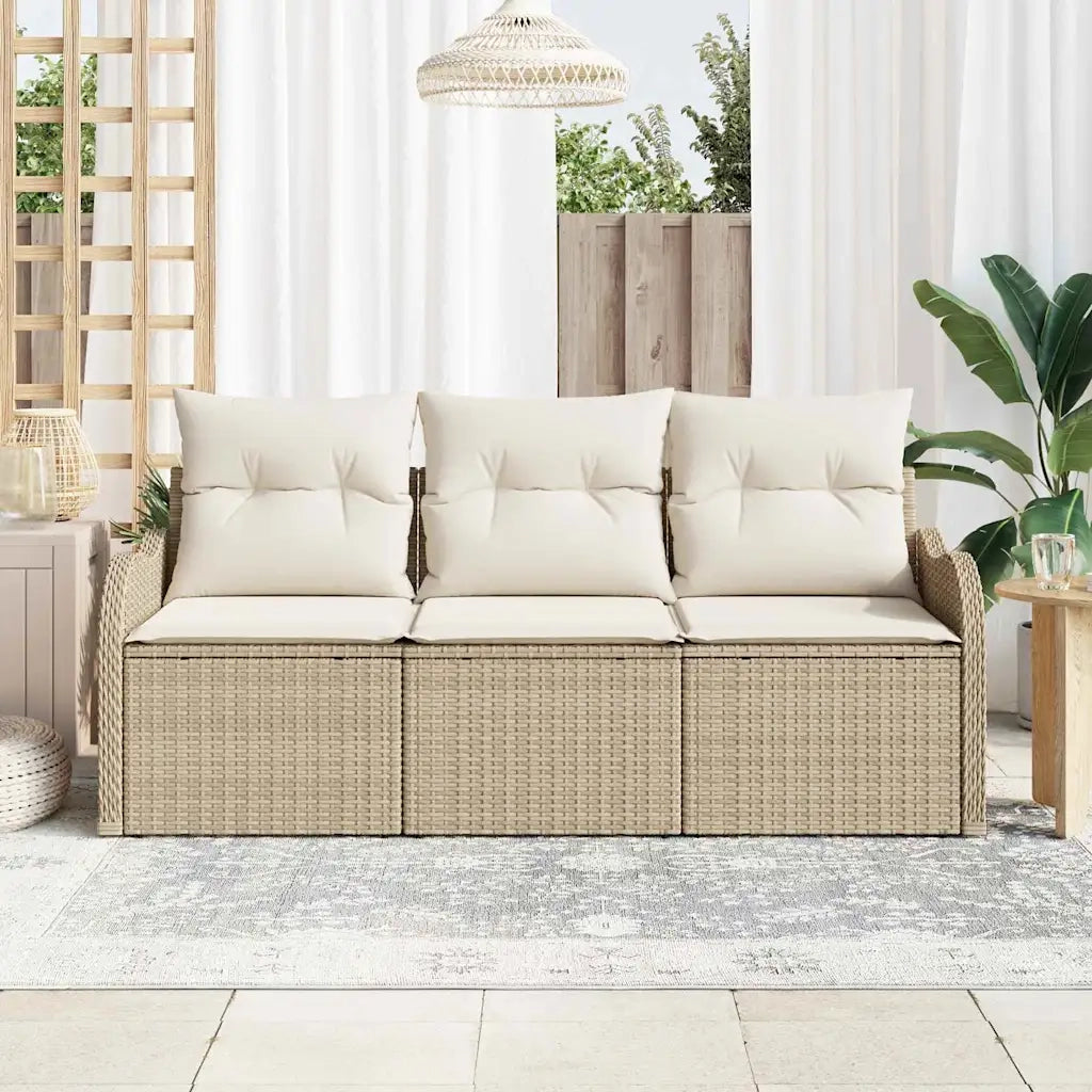 Set Divano da Giardino 3 pcs Beige Poly Rattan 3354230