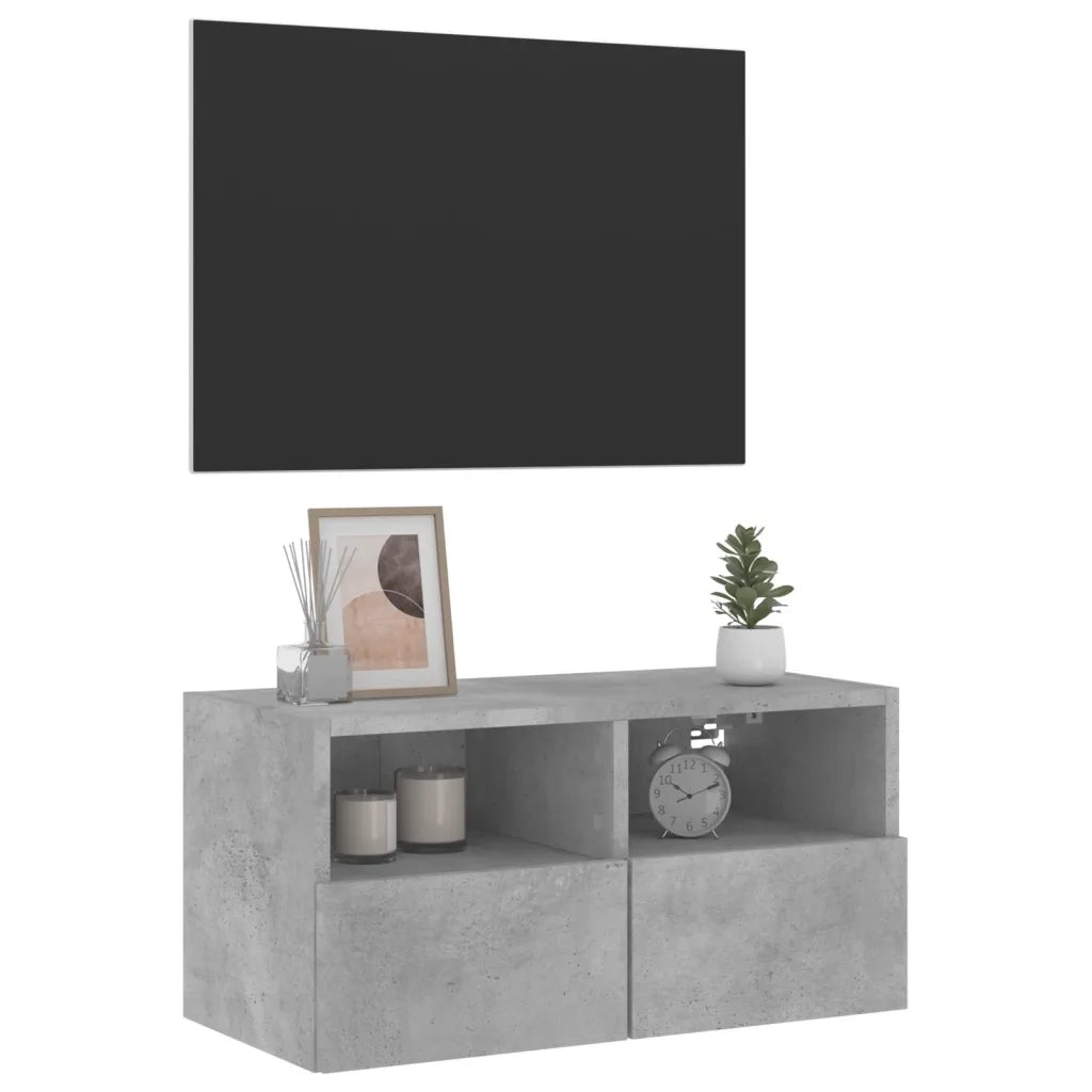 Mobile TV a Parete | Armadietto TV | Mobile Porta TV Grigio Cemento 60x30x30 cm Legno Multistrato