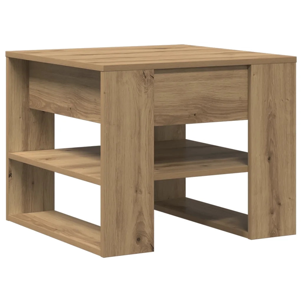 Tavolino salotto | Tavolino da caff¨¨ | Tavolino da Soggiorno Rovere Artigianale 55,5x55x45 cm in Truciolato