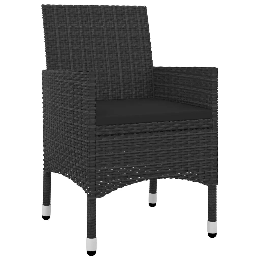 Set da Pranzo da Giardino 5 pz con Cuscini Polyrattan e Vetro 3099687