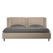 BS COM Letto contenitore imbottito 180x200 similpelle tortora