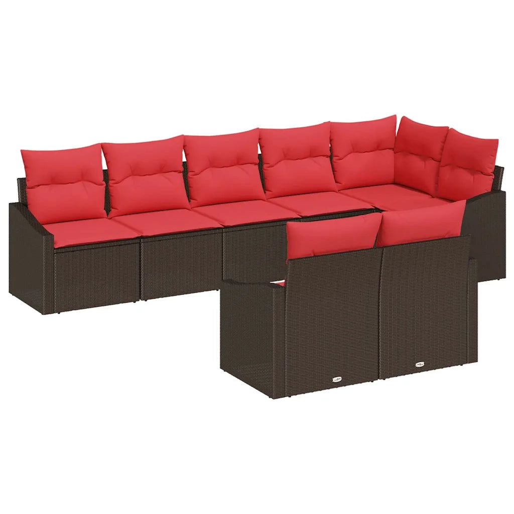 Set di divani 8 pz Marrone polyrattan 3346774