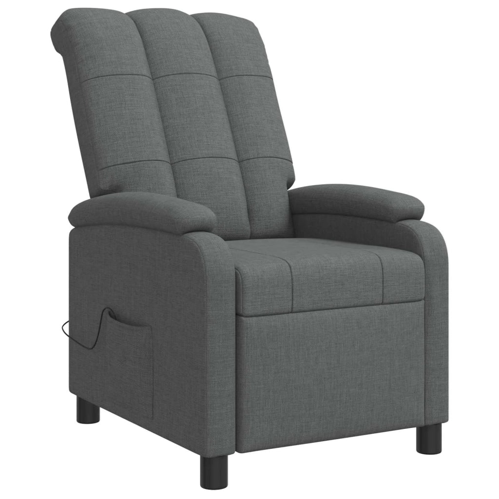 Poltrona Massaggiante Grigio Scuro Tessuto 42034970