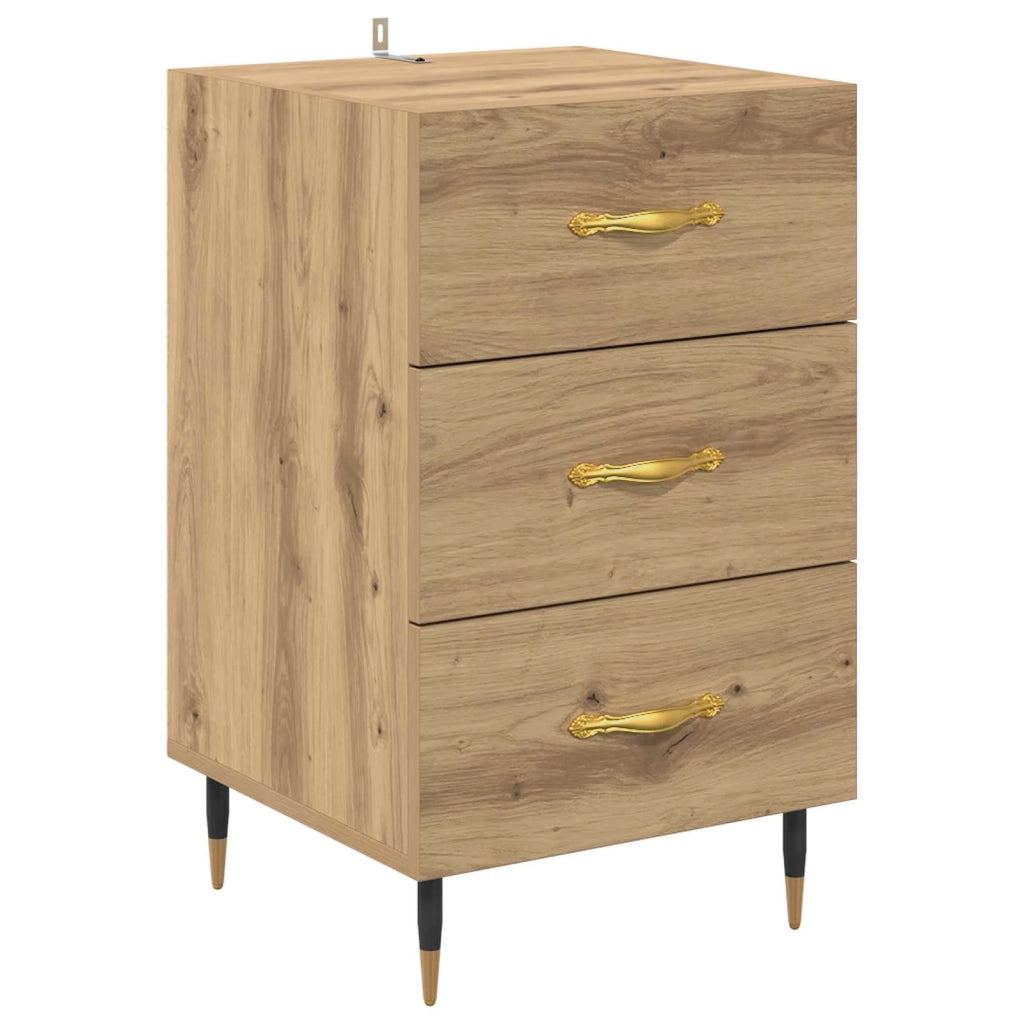 Comodino | Armadio da Notte | Mobiletto da notte Rovere artigianale 40 x 40 x 66 cm