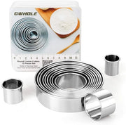 Set di 12 forme a forma di biscotto, anelli biscotto, forme biscotto, decorazioni torta, acciaio inossidabile con contenitore di conservazione