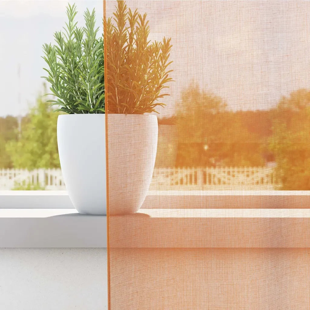 Tende in Voile con Occhielli 2 pz Arancio 140x225 cm