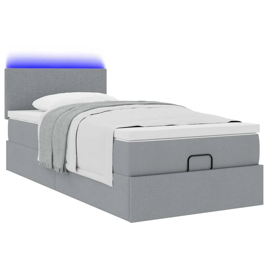 Struttura Letto Pouf con Materasso 90x190 cm in Tessuto