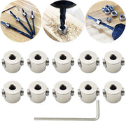 Posizionatore di anello per legno, posizionatore di distanza, localizzatore (ID: 3 mm 10 pezzi) per lavorazione del legno, trapano per forare costantemente con chiave a stella.