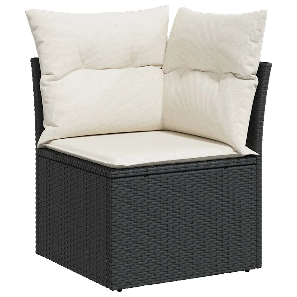 Set Divani da Giardino con Cuscini 8 pz Nero in Polyrattan 3326117