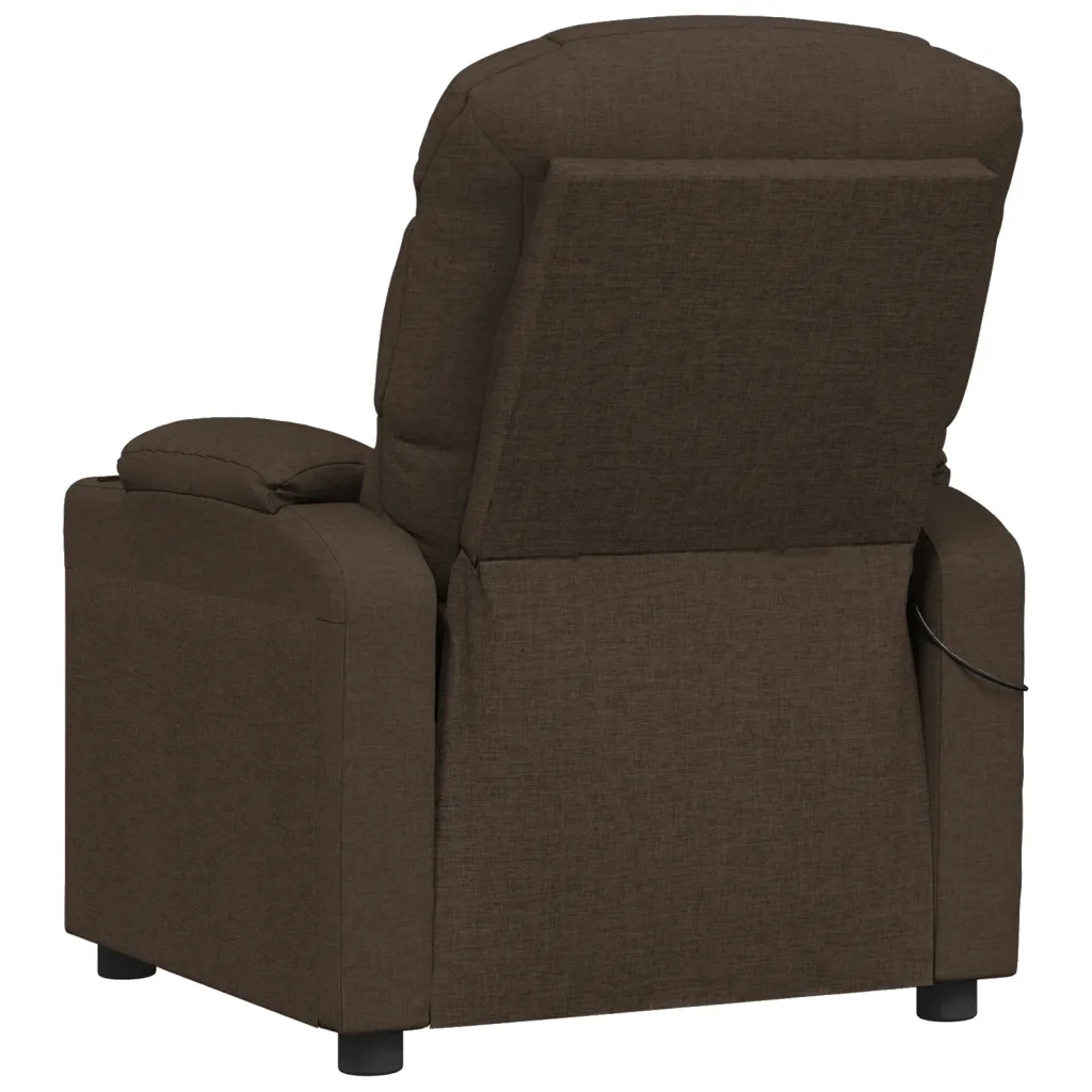 Poltrona Massaggiante Marrone Scuro in Tessuto 348087