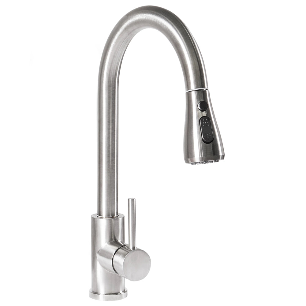 Rubinetto da cucina moderno rubinetto miscelatore a spruzzo estraibile bobina a molla in acciaio inossidabile beccuccio girevole argento