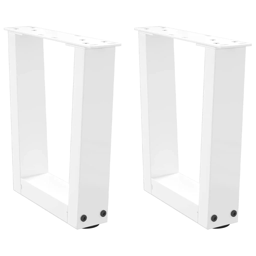 Set di 2 gambe regolabili per tavolino da caffè a forma di V 30 x 31 cm in acciaio verniciato a polvere bianco 02_0056889