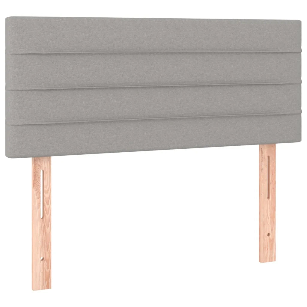Letto a Molle Materasso e LED Grigio Chiaro 90x200 cm Tessuto