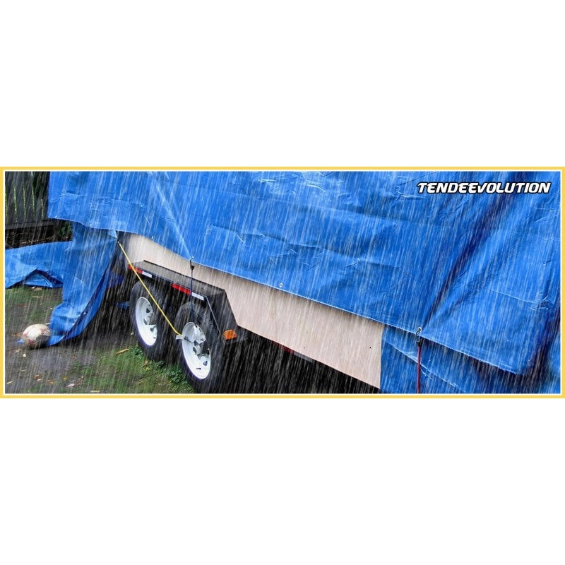 Telo PVC Impermeabile Arancione | Telone Solo Rinforzato Sui Lati 650g/mq | Copertura Esterna | 5x5m | Resistente Protezione Multiuso