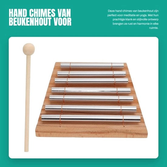 Chimine musicali a rilievo - 7 stecche di alluminio - per meditazione e allenamento musicale - suono chiaro