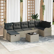 Set Divano da Giardino 8 pcs Grigio chiaro Poly Rattan 3360343