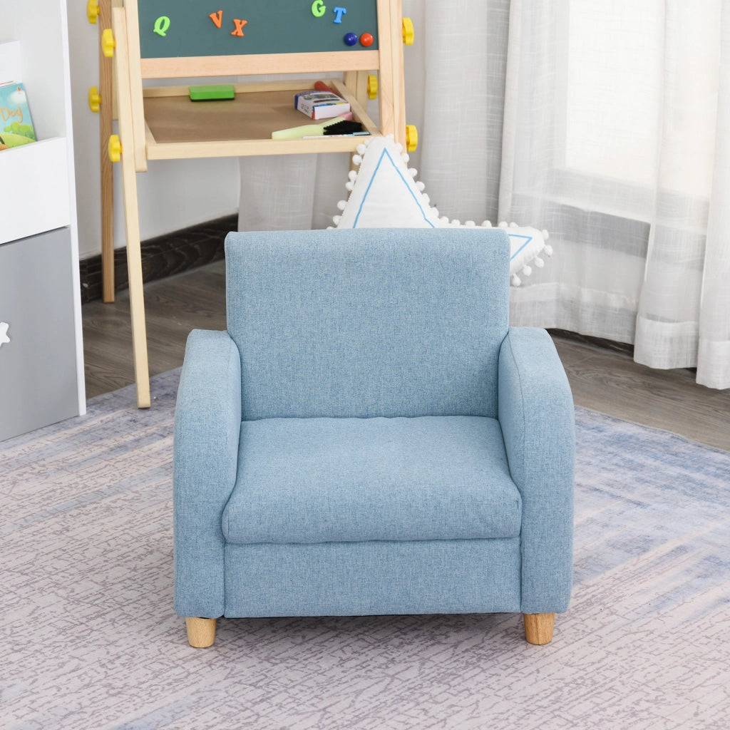 Poltrona per Bambini Design ¨C zephmum ¨C Legno, Blu, Tessuto