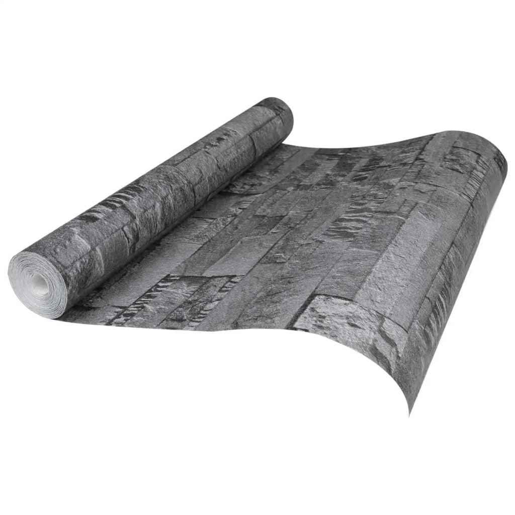 Carta da Parati 3D Pietra Nero 10 x 0,53 m Tessuto Non Tessuto 42046691