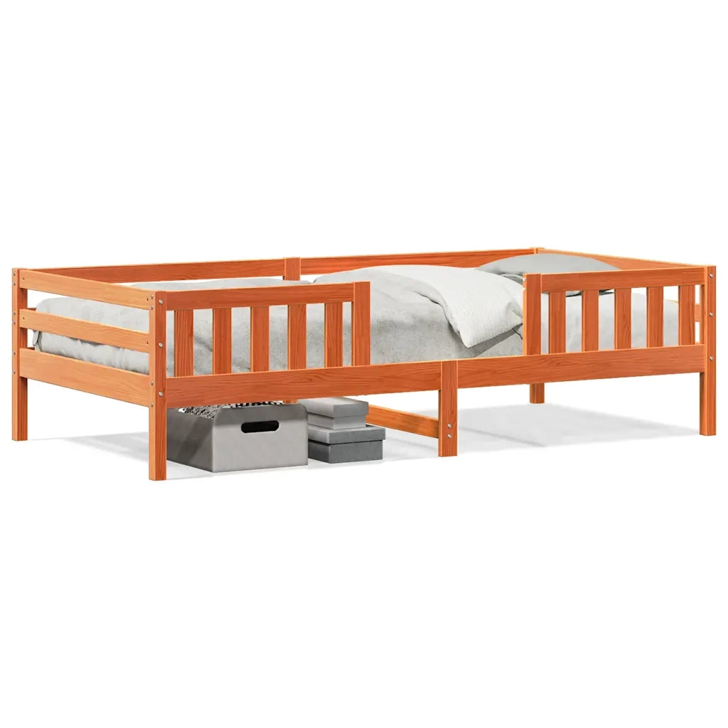Letto singolo | Letto per adulti | Letto senza Materasso Marrone Cera 100x200 cm in Legno di Pino