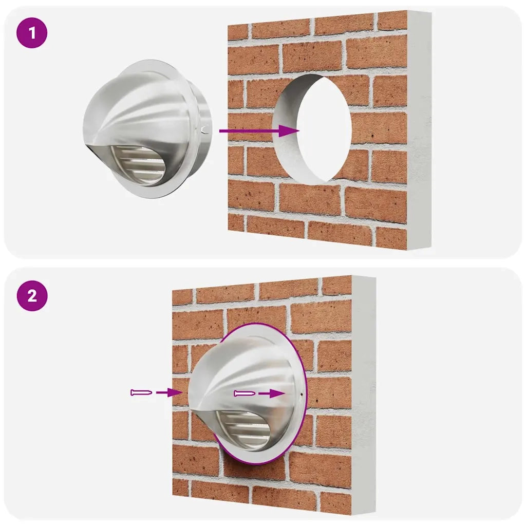 Coperture per ventilazione d'aria 2 pcs Argento 150 mm 42019380