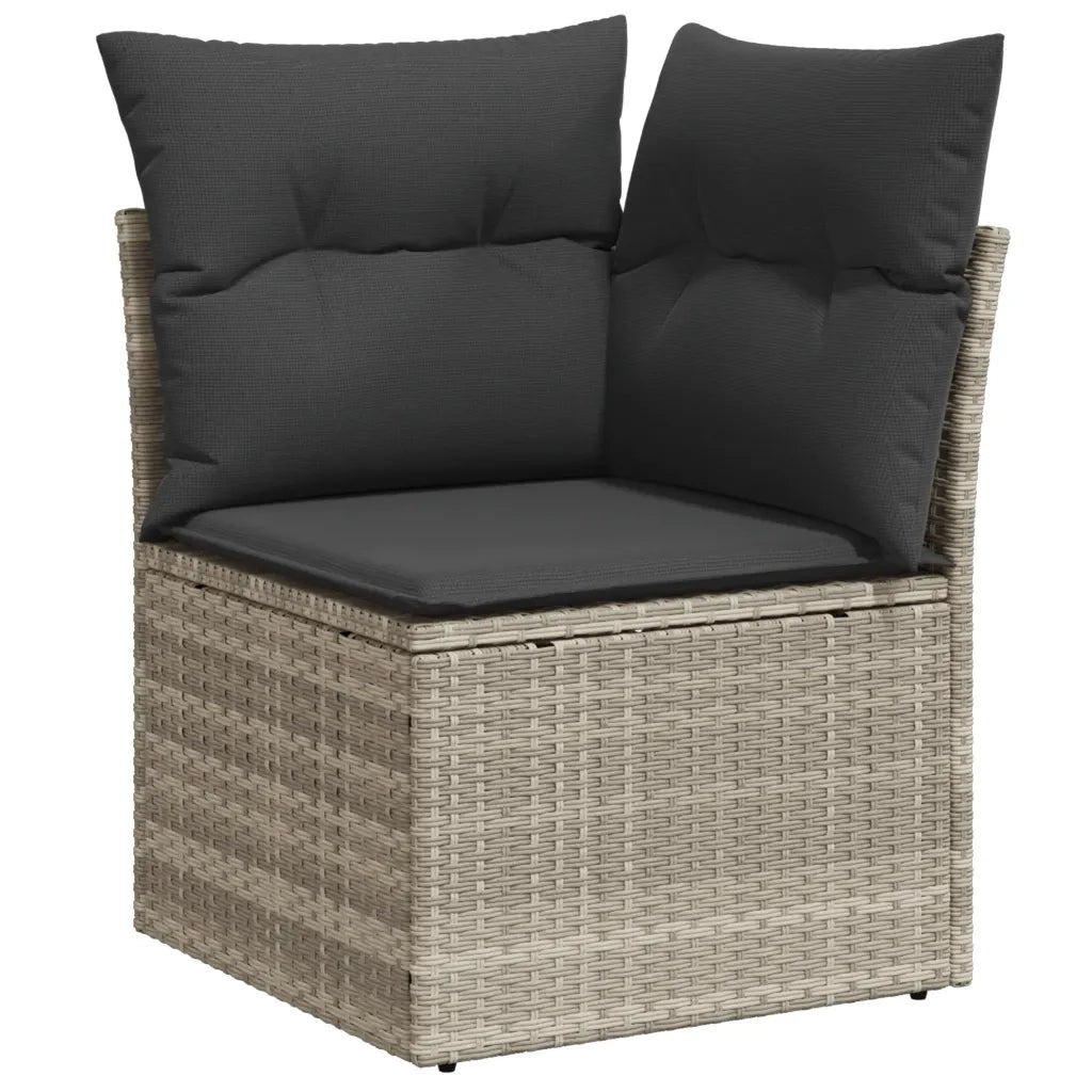 Set Divano da Giardino 6pz con Cuscini Grigio Chiaro Polyrattan 3269172
