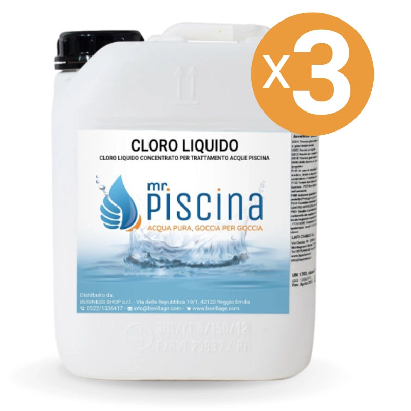 CLORO LIQUIDO per piscina Quantità confezione: 3 confezioni