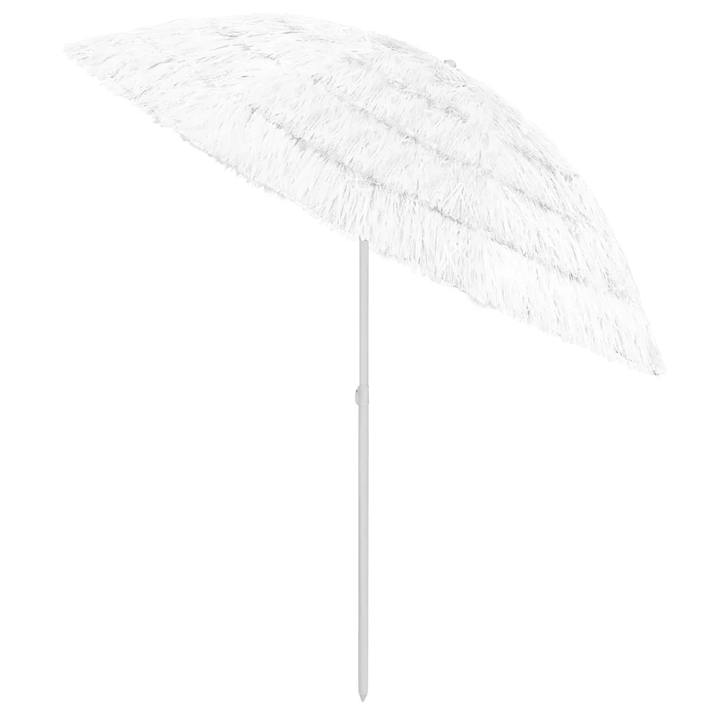 Ombrellone da Spiaggia Hawaii Bianco 240 cm 314701