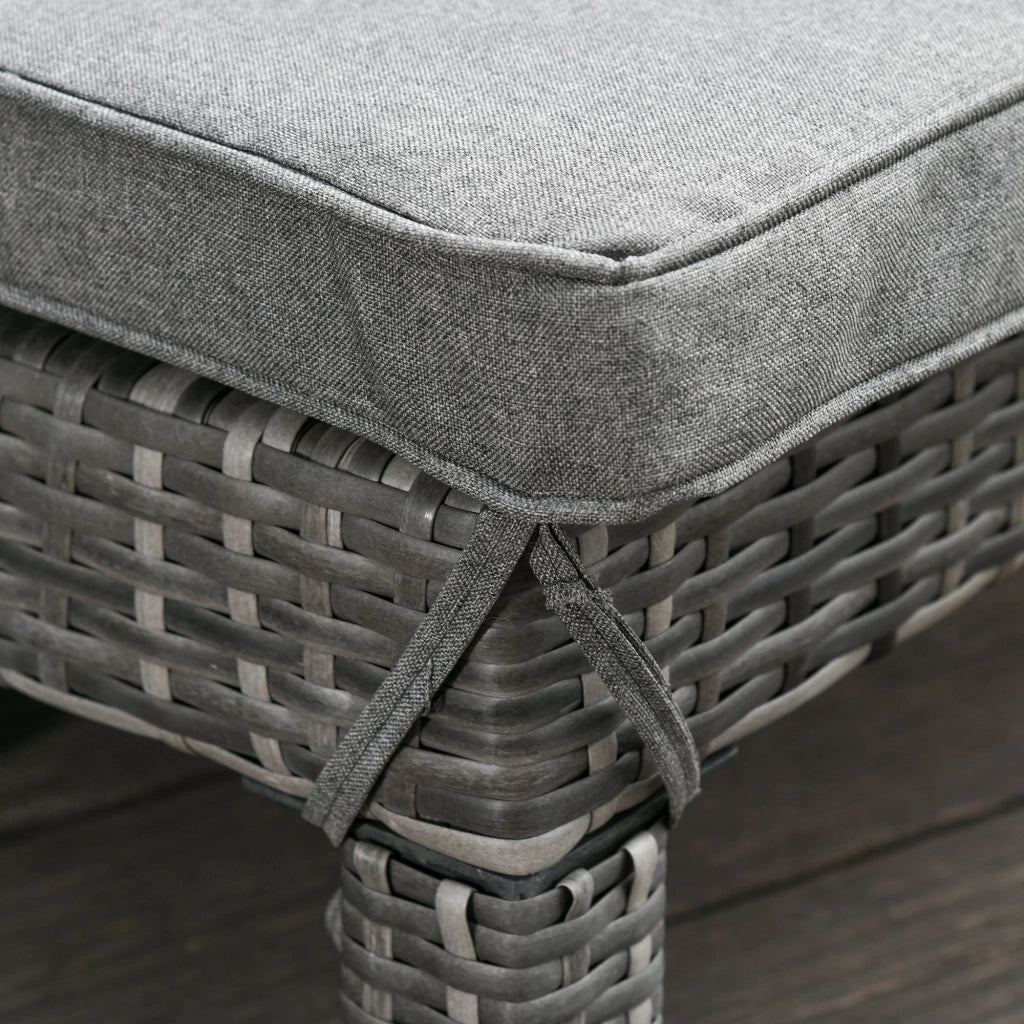Set 2 Sdraio da Giardino ¨C Minimal ¨C Grigio con Cuscini Imbottiti