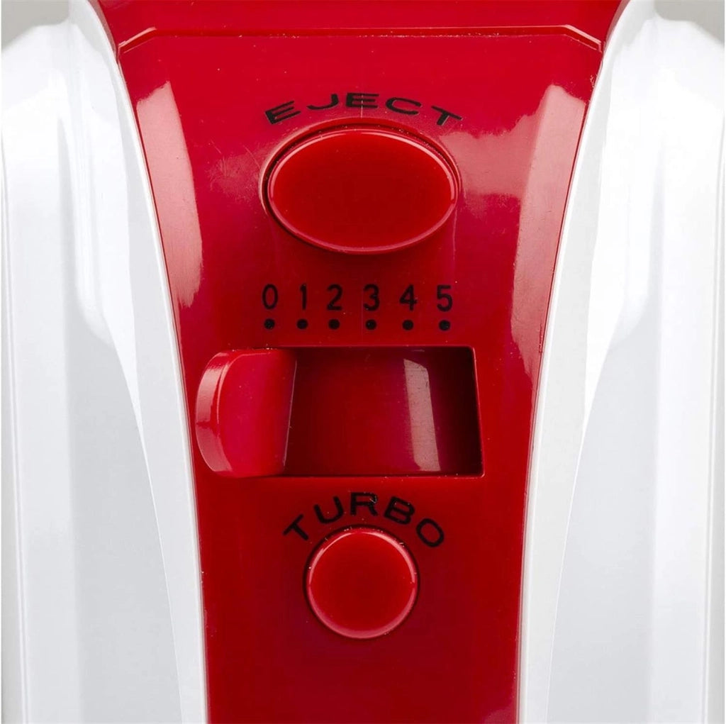GIRMI SB02 SBATTITORE ELETTRICO 170W SBATTITORI INOX PER MONTARE FUNZIONE TURBO GANCI INOX 5 VELOCITÀ BIANCO/ROSSO