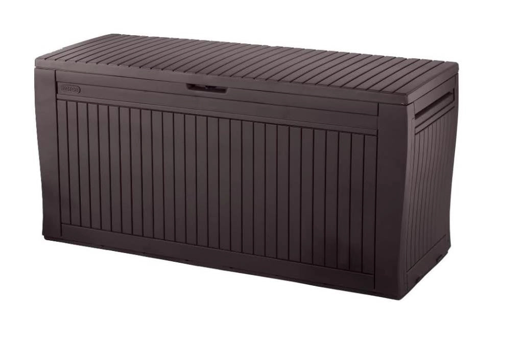 Baule Portaoggetti Multiuso Confy Brown con Ruote 270 Litri 117 x 45 x 57 cm