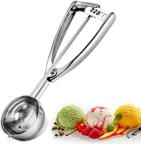 Scoiattolo da ghiaccio grande formato - 304 acciaio inox - contenitore a vaso con maniglia - ideale per polpette di carne - forma perfetta - impugnatura comoda - cucchiaio per ghiaccio