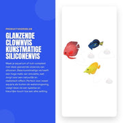 Decorazione per acquario d'effetto clown vis - Siliconica d'effetto - Decorazione galleggiante per acquario - Sicura per i pesci - Aspetto naturale - Adatta per