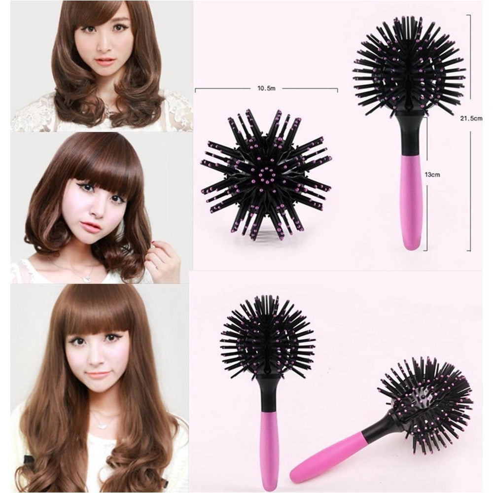 Trade Shop - 360 Gradi Spazzola 3d Sfera Volume Capelli Pettine Ricci Piega Accessori -